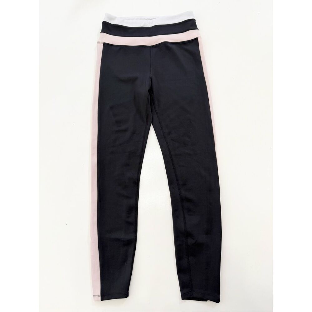 IVL Collective Womens Jet Black Lotus Side Colorblock Leggings Size 6 - Picture 2 of 4